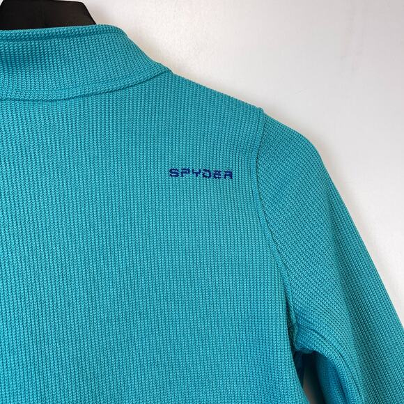 Spyder Girls L 14/16 Fleece Blue Full Zip Jacket Knit - Picture 9 of 11